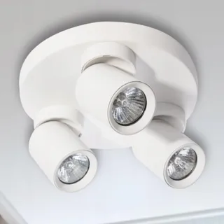 Miratic Deckenleuchte und Wandleuchte Spot GU10 Spots Deckenleuchte für Elegantes und Modernes Ambiente Deckenlampe GU10 (weiß/drei Lichtquellen/runder Sockel)(Glühbirne fehlt)