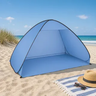 Mojawo Pop-up Pop Up Strandmuschel mit Tasche Blau H110xb200xt125cm-m30661-blau