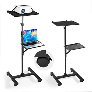 Vevor Projektorständer Beamer Ständer höhenverstellbar 86-136 cm, Laptop-Bodenständer für Projektor, multifunktionale Halterung für Meetings, Projektionswagen Videoständer 50 x 45 x 136 cm