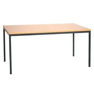 Gürkan Mehrzwecktisch buche rechteckig, Vierkantrohr schwarz, 140,0 x 80,0 x 75,0 cm