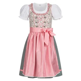 Nübler Dirndl Mädchen Dirndl im traditionellen Stil Kinder Trachten, Weiß (Dirndl Set NINA, 3-tlg., Dirndl Kleid mit Bluse und Schürze) Kinder Tracht im bayerischen Stil - Trachtenmode Kinder weiß 92