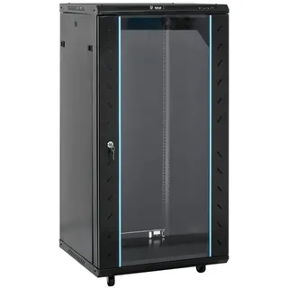 vidaXL 22U Netzwerkschrank 19" IP20 Schwarz 60x60x120 cm,
