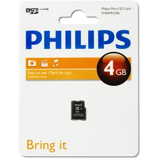 Philips 4 GB Micro-SDHC Speicherkarte • Class 4 Flashspeicher • RESTPOSTEN