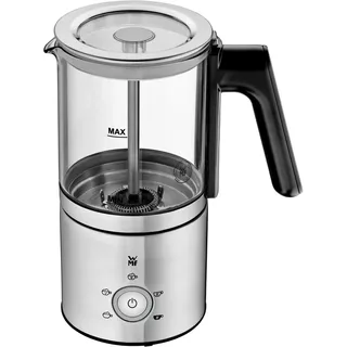 WMF Lono Glas Milchaufschäumer elektrisch, 150-250 ml, 650 Watt, Touch-Display, für Milchschaum heiß und kalt, heiße Milch, Milcherwärmer, Kakaomaschine, heiße Schokolade, edelstahl matt