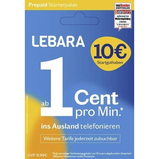 Lebara Prepaid Starterpaket Prepaid-Karte ohne Vertragsbindung