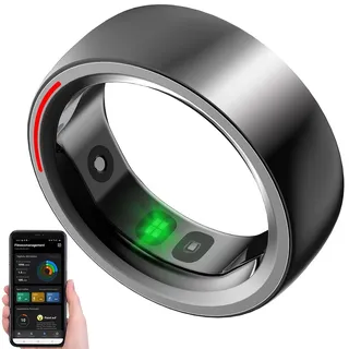 Newgen Medicals Fitness- & Schlaftracker-Ring mit Herzfrequenz- & SpO2-Anzeige, Gr. 57
