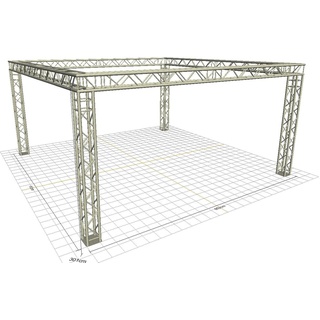 Global Truss 4-Punkt Messsestand 6x6m 3m hoch - Komplettsystem