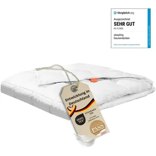 extra leichte Daunendecke, 155 x 220 cm, 90% Daunen / 10% Federn, Steppbett, sleepling - Weiß