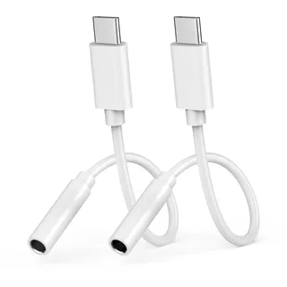 iPhone 17 16 15 Kopfhörer Adapter, 2 Stück [MFi Zertifiziert] Adapter USB C auf Klinke USB C auf 3,5‐mm-Kopfhörer"anschluss Adapter Aux Audio für iPhone 17/17 Pro/17 Pro Max/Air/16e/16 15 Pro Max