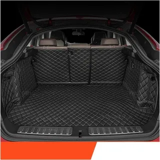 Kofferraumwanne Maßgefertigte Auto-Bodenmatte Für Kia EV5 2024 2025 Abdeckung Kofferraummatte Verschleißfester Kofferraumteppich Aus PU-Leder Kofferraum Teppich(Black-Black-Trunk)