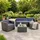 Rattan Lounge Set 5-tlg Grau