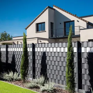 Premium Zaunsichtschutz HART-PVC / 9 x Streifen 2,525 m/Höhe 19 cm Anthrazitgrau - Zaun Sichtschutzstreifen Fachhandelsware für Doppelstabmattenzaun Zaun Sichtschutz anthrazit