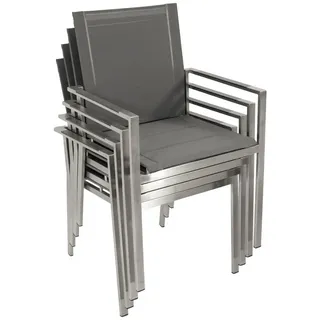 DEGAMO SYDNEY Gartensessel 55,5 x 54 x 86 cm grau 4 St.