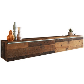 P & B Lowboard ca. 180x30 cm mit LED Eiche Old Vintage