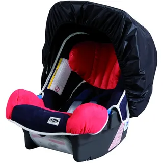 sunnybaby 11243 - Universal Sonnenschutz für Babyschale, Sonnendach, Windschutz, Sonnenverdeck | bestmöglicher UV Schutz UPF 50+ | mit Eingriff - Farbe: SCHWARZ | Qualität: MADE in GERMANY