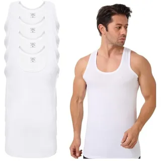 4er Pack Herren Achselhemd Unterhemd Tanktop 100% Baumwolle Weiß & Schwarz XXL Weiß