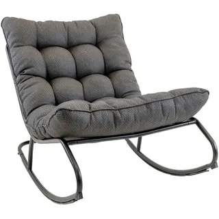 Ambia Garden Gartenschaukelstuhl, Blaugrau, Metall, Textil, 75x81x118 cm, Gartenmöbel, Gartenstühle, Liegestühle