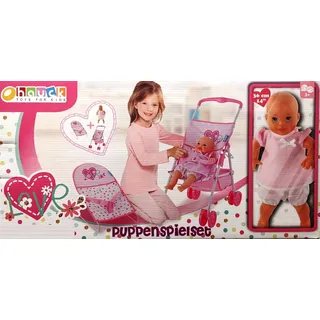 hauck Puppenspielset mit einer Puppe Buggy + Babywippe Puppenwagen Geschenk