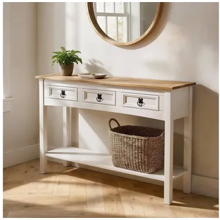 CARO-Möbel Campo Konsolentisch 122x73x32 cm braun weiß