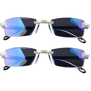 Generisch 2 Stück Intelligente Photochrome Brille, Autofokus Brille Mit Selbsteinstellung Herren Damen, Brille Die Sich Automatisch Der Sehstärke Anpasst Gleitsicht - Zoom
