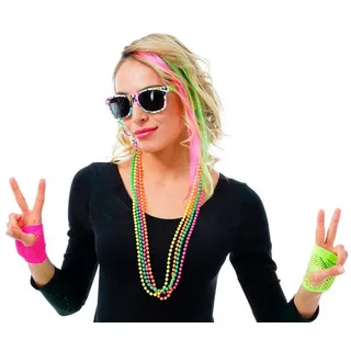 Das Kostümland Kostüm 80er Jahre Kostüm Set 'Neon' 5-tlg. - 414041, Dis