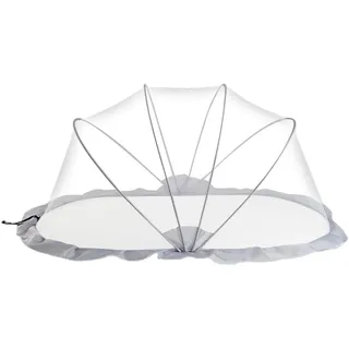 Moskitonetz für Reisebett, Moskitonetz für Babybett, Insektenschutz Mückennetz für Babybetten, Gitterbettabdeckung für Betten, Kinderbett, Stubenwagen oder und Laufstall (Grau ohne Mückengaze-Ränder)