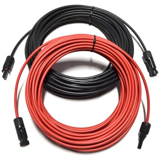 Smartec Solarkabel Verlängerungskabel Rot/Schwarz 4 - 6mm2 mit montiertem Stecker 2x 20m 4mm2