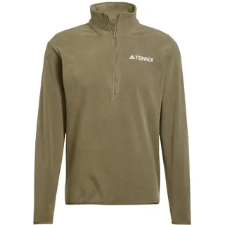 adidas Multi Essentials Fleece Mit Halbem Reißverschluss - Olive Strata - M