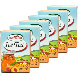 Rottaler 6er Pack Eistee Pfirsich Ice Tea Peach 0.5 Liter mit Schraubverschluss