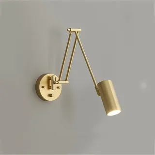 AoLa LED Innen Wandlampe mit Schalter Wandleuchte Verstellbare Schwenkarm 3000K-6000K Nachttischlampe Wand Leselampe Modern Gold Wandbeleuchtung für Schlafzimmer Wohnzimmer Studie