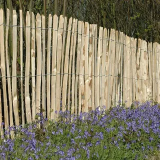 STILTREU Englischer Staketenzaun Kastanie - Länge 5 Meter, Höhe 122 cm, Lattenabstand 6-8 cm
