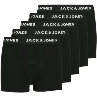 JACK & JONES JACK&JONES Jungen Boxershorts, 5er Pack - JACHUEY TRUNKS, Baumwoll-Stretch, Logobund Schwarz 152