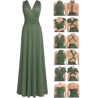 Juvell Brautjungfernkleider lang - Infinity Dress Maxi - Abendkleider elegant-festlich - Multiway-Wickelkleid - Hochzeit-Abiball-Bridesmaid - 1000 (40-44, Grün) - 40-44