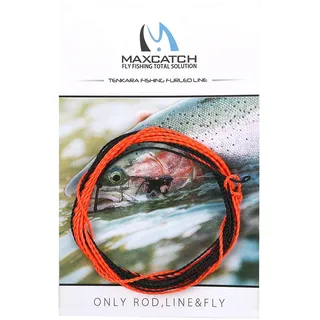 MAXIMUMCATCH Angelschnur Tenkara Schnur, Geflochtene Nylon-Schnur in 11/12/13 FT, 3 Farbe (Orange/Schwarz, 12ft)