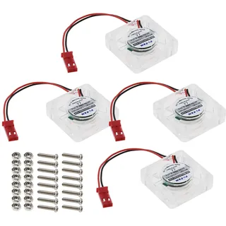 OTOTEC 4 x DC 5 V 0,25 A Kühler Lüfter 30 x 30 mm LED Blaulicht Bürstenloser CPU-Heizkühler 2-poliger Anschluss kompatibel mit Raspberry Pi 4 mit Schrauben