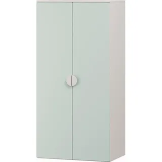 [en.casa] Kinderkleiderschrank Sandnes 123x60x40 cm Weiß/Mintgrün