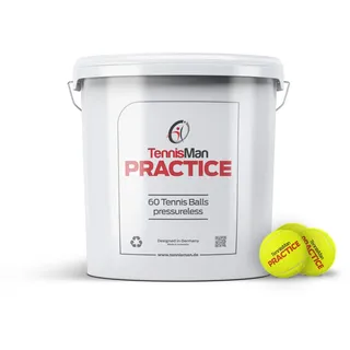 Tennisbälle - TENNISMAN PRACTICE - 60 Bälle im Eimer