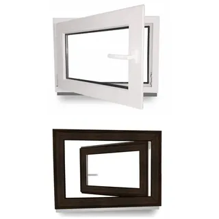 JeCo Fenster Kellerfenster Kunststoff innen weiß / außen Farbe 2-fach Verglasung 110 cm x 80 cm