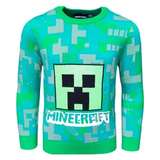 Minecraft Strickpullover Creeper Jungen Pulli Größe 116-152 cm grün 116 cm