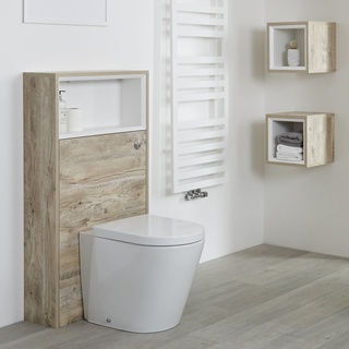 WC-Einheit 60cm mit Stand-Toilette in heller Eiche - Hoxton, von Hudson Reed