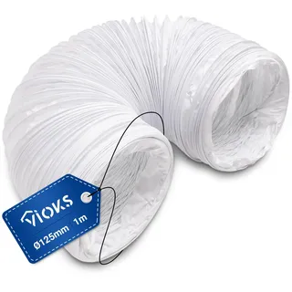 VIOKS Abluftschlauch Trockner Schlauch 1 Meter für 125mm Luftführungssysteme - Abluftrohr Dunstabzugshaube Trockner Abluftschlauch Verlängerungsschlauch Klimagerät Fenster Abluftschlаuch