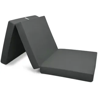 Klappmatratze Klappmatratze Gästebett Faltmatratze Campix, 90x200cm, Anthrazit, Beautissu, 10 cm hoch, Klappmatratze Gästebett klappbar 90x200 cm Faltmatratze Gästematratze grau 90 cm x 200 cm x 10 cm