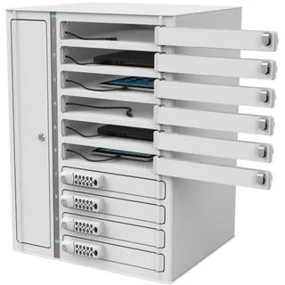 zioxi Volt – Chromebook-Spind, 10 Geräte - USB-C-Anschluss mit USB-C-Kabel, Schlüsselschloss