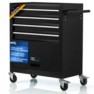 Werkzeugwagen Werkstattwagen Schwarz  Leer & Mobil | Werkstatt-Aufbewahrung NTG