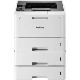 Brother HL-L5210DNTT Laserdrucker schwarz weiß (A4, 48 Seiten/Min., 1.200x1.200 DPI, LAN, Duplex, 3x250 Blatt Papierkassetten) weiß/grau