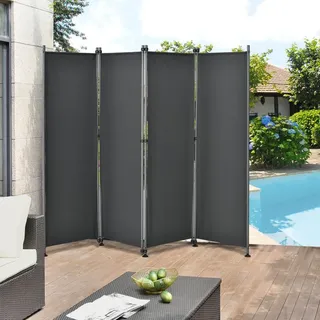 Pro.tec - Outdoor Trennwand Modica 170x215cm Paravent Sichtschutz Spanische Wand Garten Grau [ ]