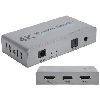 Beufee Audio Extractor-Konverter, 4K HDMI zu HDMI Und Audio Extractor-Konverter Mit 1 Punkten 2 Konverter HDMI Audio Extractor-Konverter