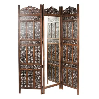 Marrakesch Orient & Mediterran Interior Holz Spiegel Paravent Raumtrenner Orientalisch Elroi