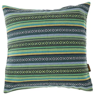 GURU SHOP Boho Style Kissenhülle, Gewebter Ethno Kissenbezug - Grün, 50x50 cm