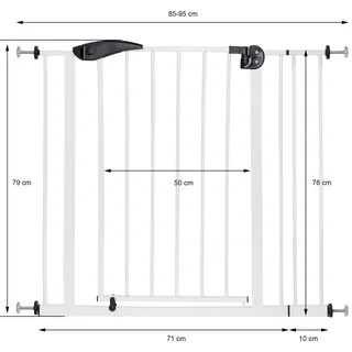 infantastic Türschutzgitter weiß 75-115 cm inkl. Verlängerung 